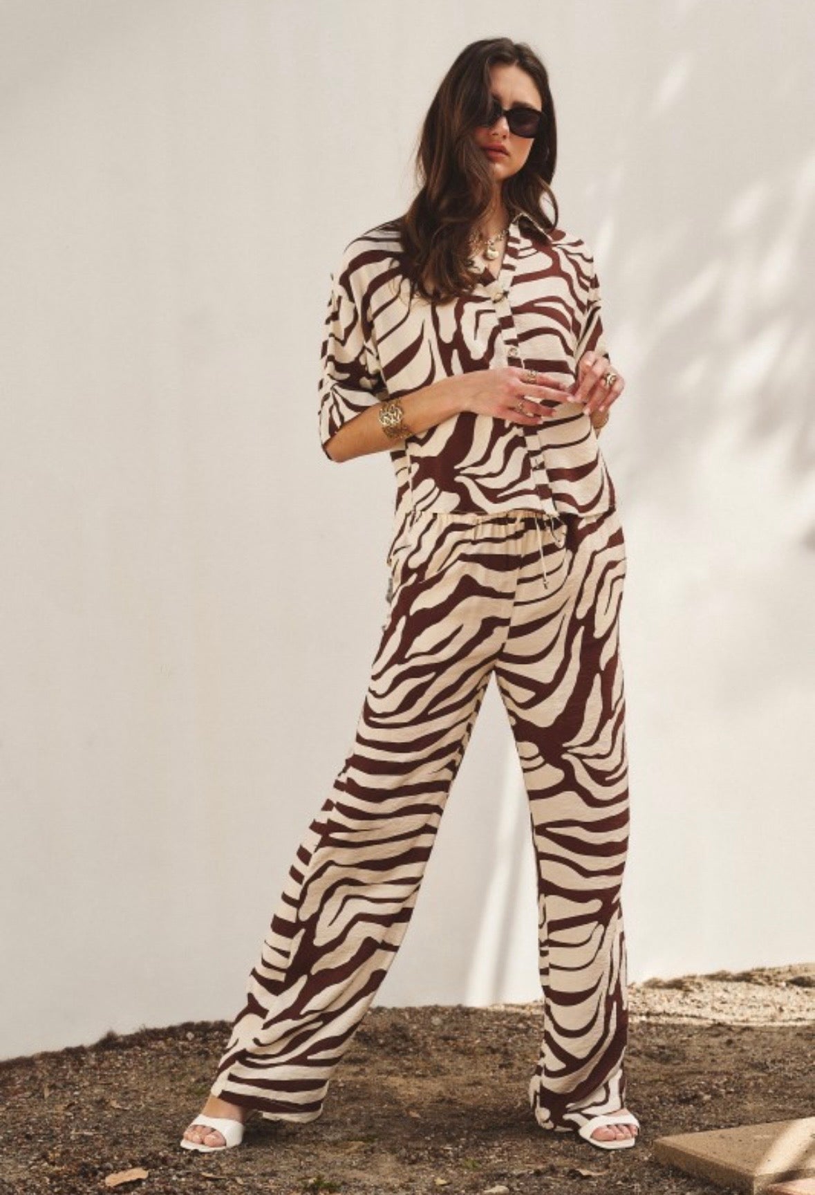 Brown Zebra Print Set