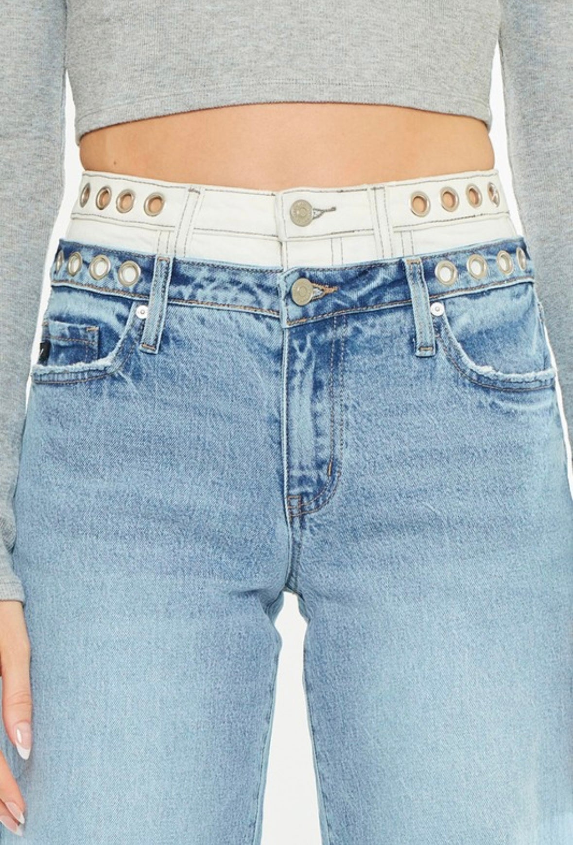 Double Waist Wide Leg Jeans