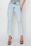 Amanda High Rise Cropped Straight Leg Jeans