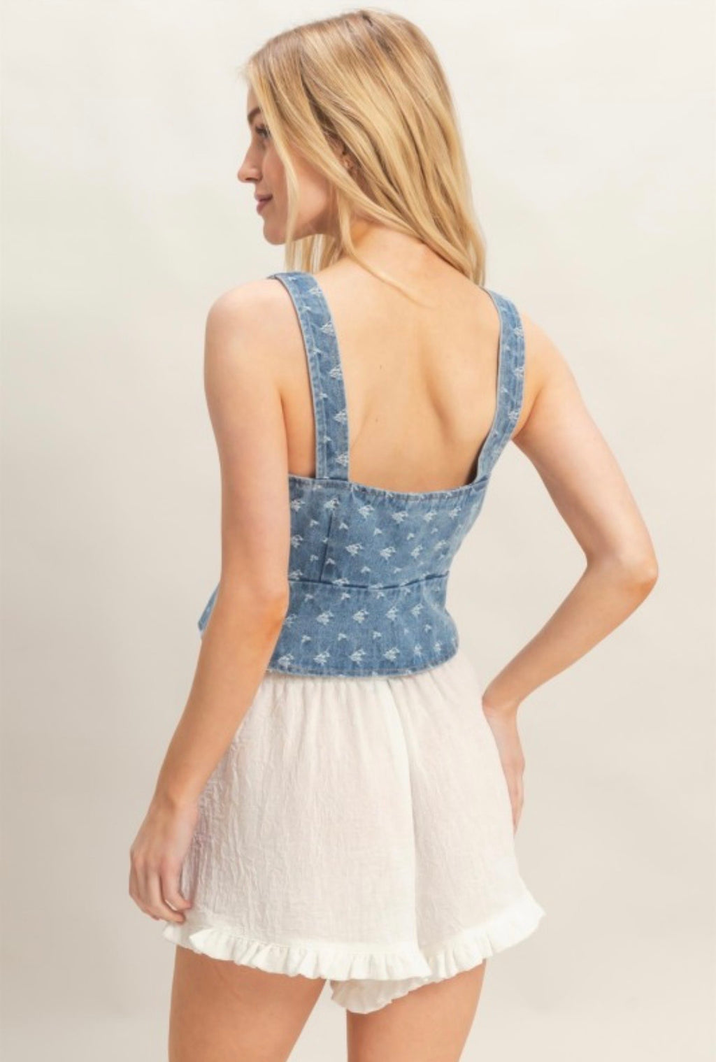Denim Bustier Top