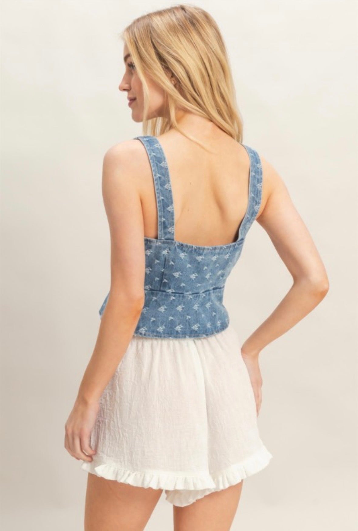 Denim Bustier Top