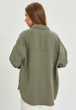 Olive Oversized Button Down