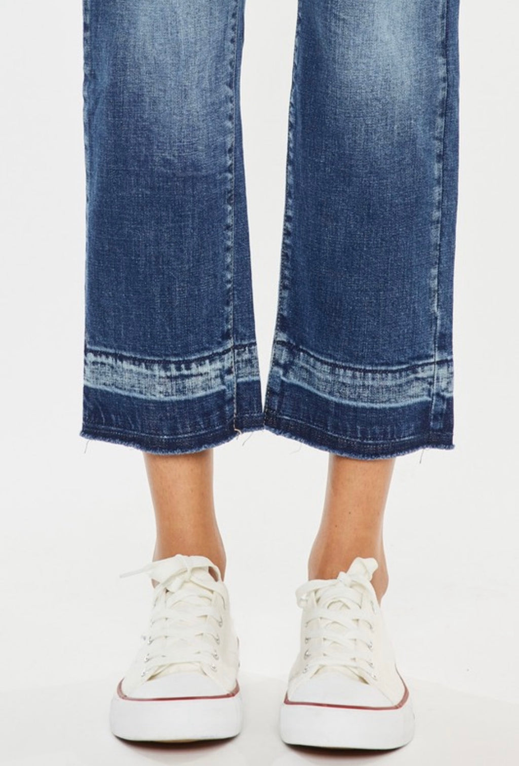 High Rise Cropped Release Hem Jeans