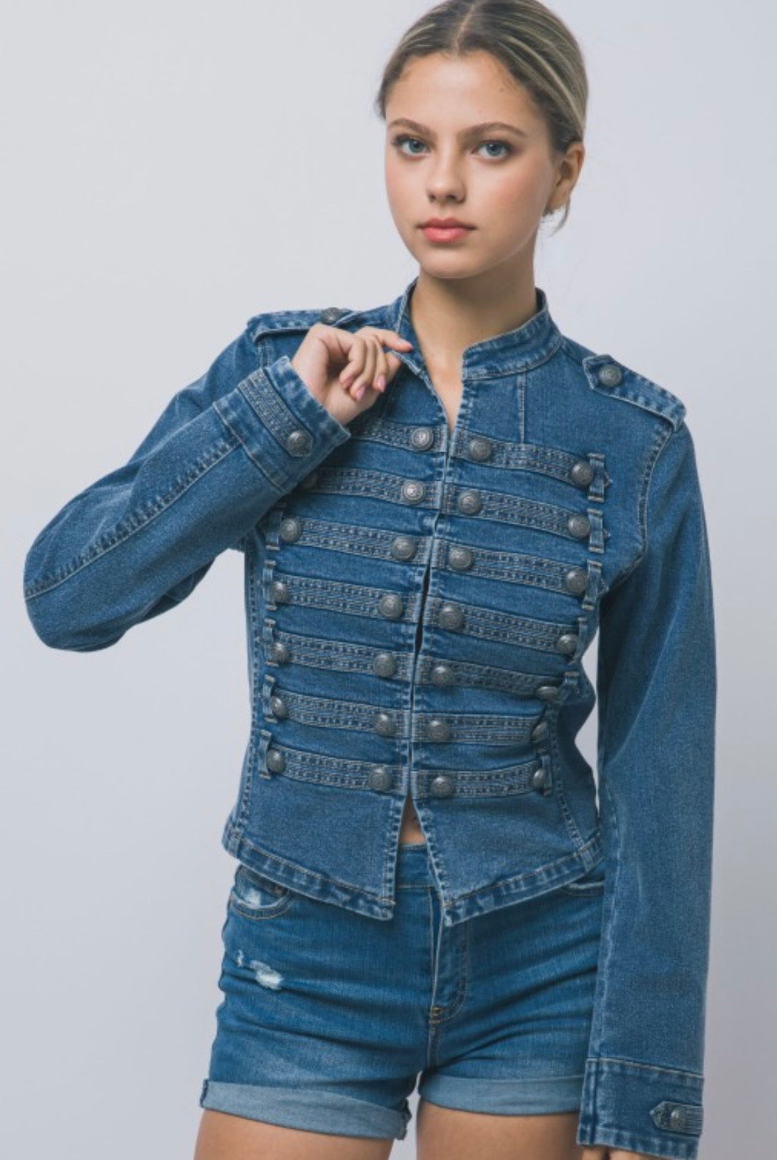 Denim Military Jacket