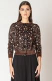 Bordeaux Leopard Bow Cardigan