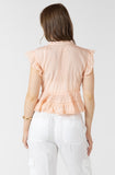 Peach Fizz Peasant Top