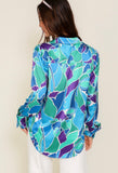 Aqua Satin Prism Button Down