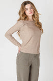 Heather Taupe Ribbed Long Sleeve Top