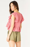 Rose Muslin Peasant Top