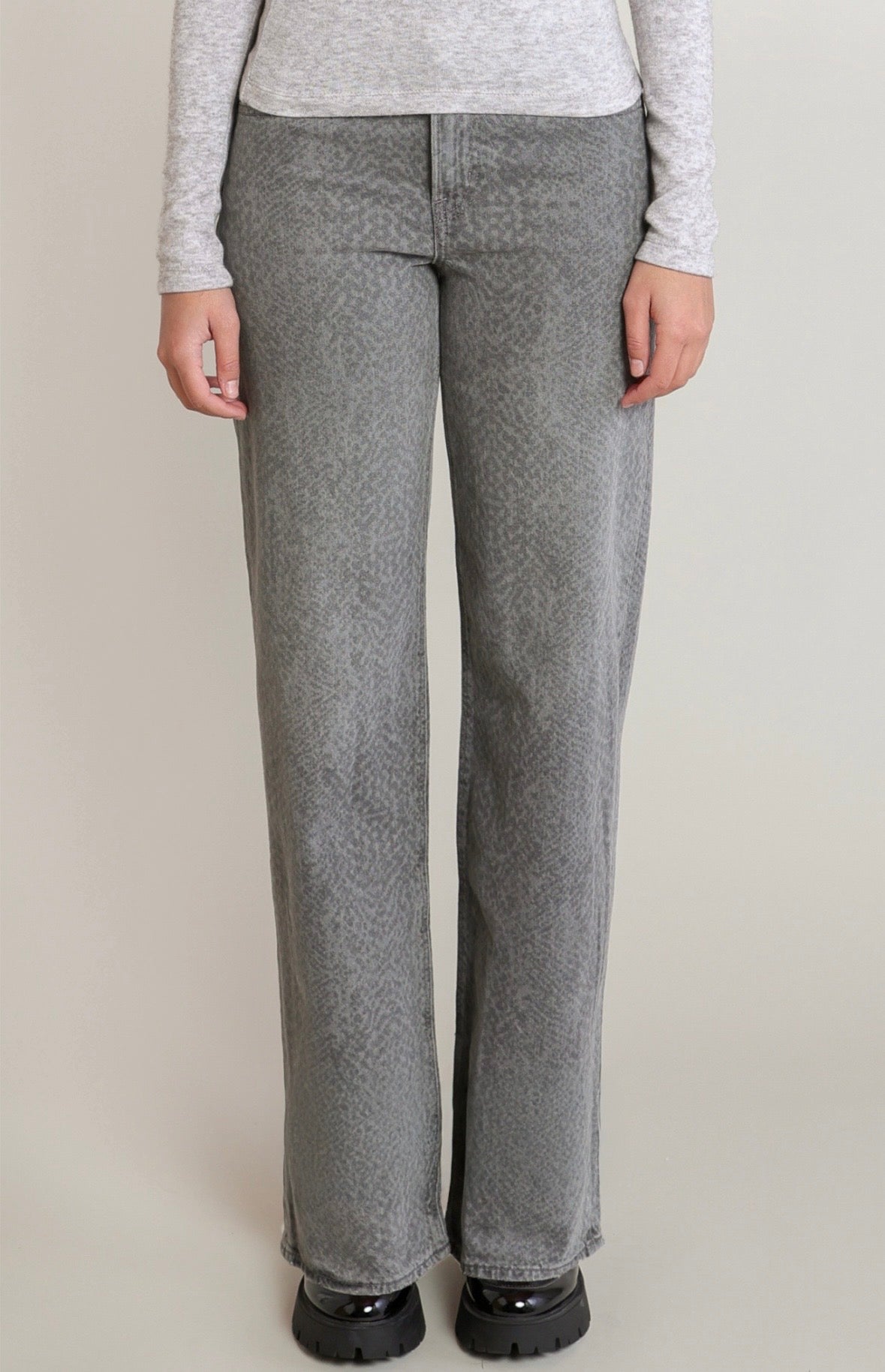 Charcoal Snake Wide Jeans