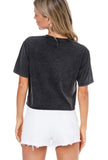 Black Free Bird Cropped Tee