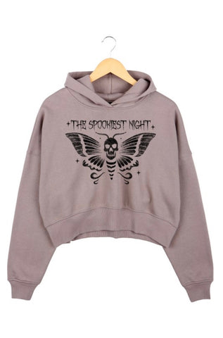 Grey Spookiest Night Hoodie