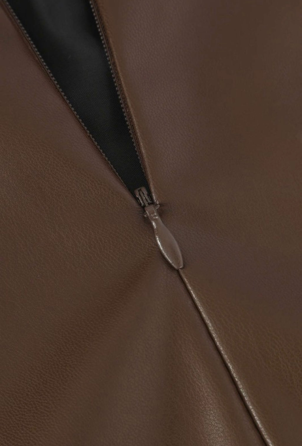 Camel Vegan Leather Midi Skirt