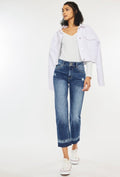 High Rise Cropped Release Hem Jeans