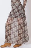 Plaid Mesh Maxi Skirt