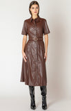 Mahogany Vegan Leather Dress