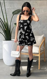Black Floral Embroidered Shorts