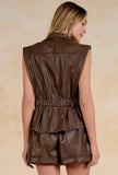 Brown Vegan Leather Vest