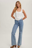 Ivory Button Down Tank