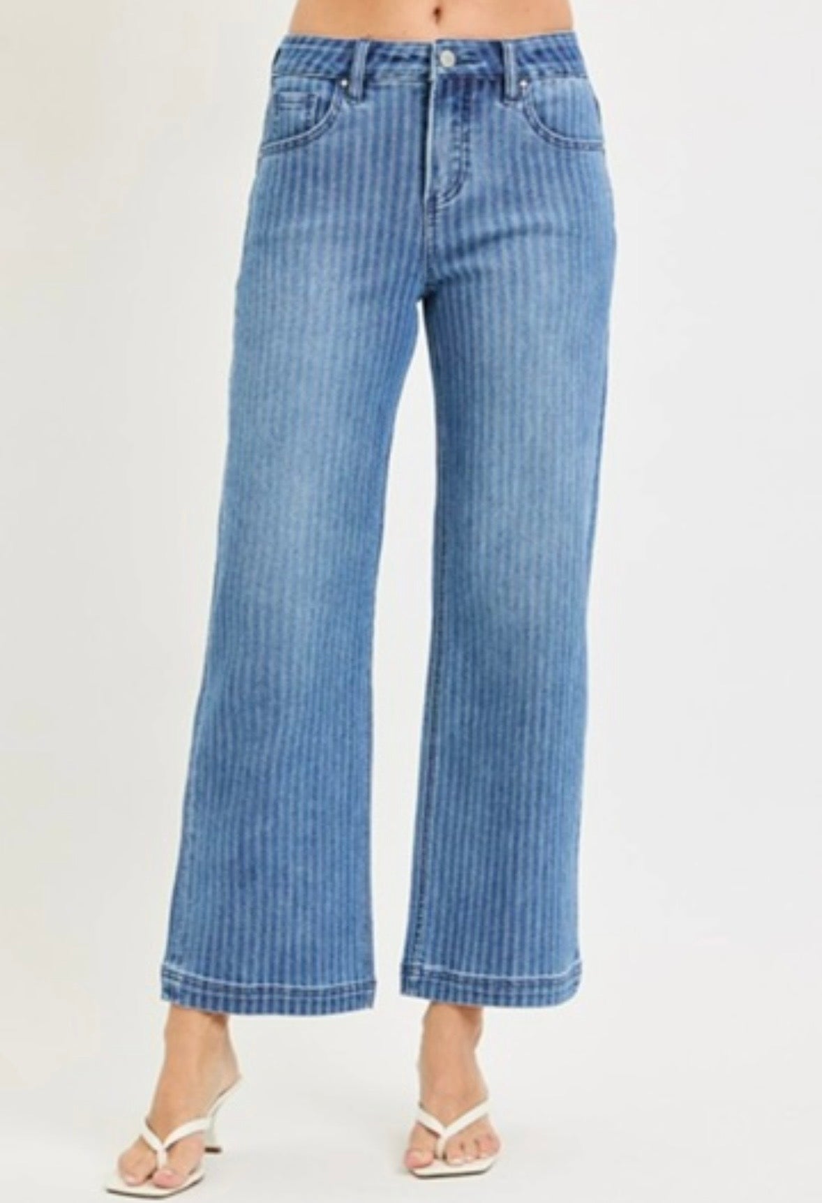 Chloe Stripe Cropped Jeans
