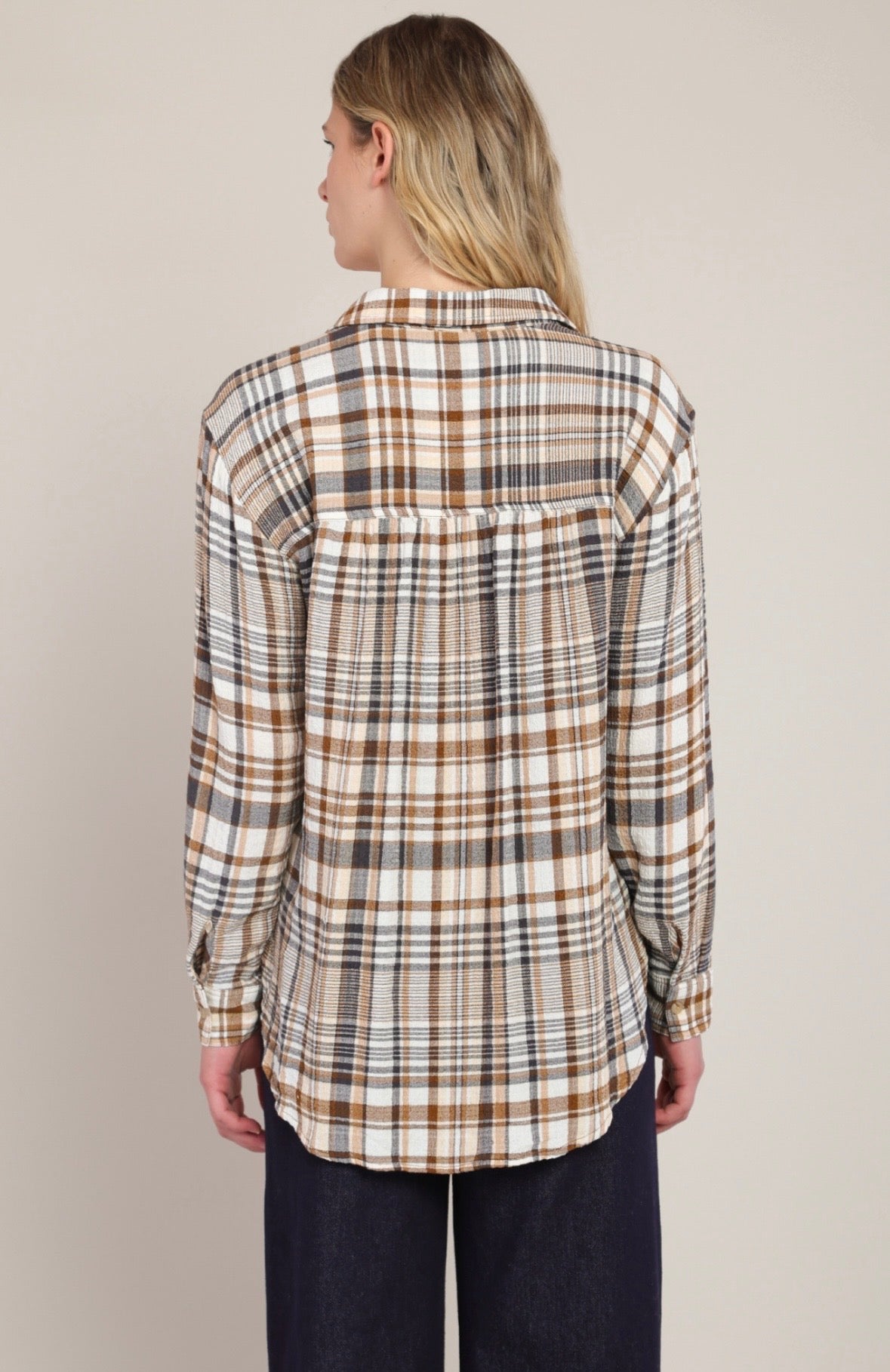 Brown Plaid Button Down