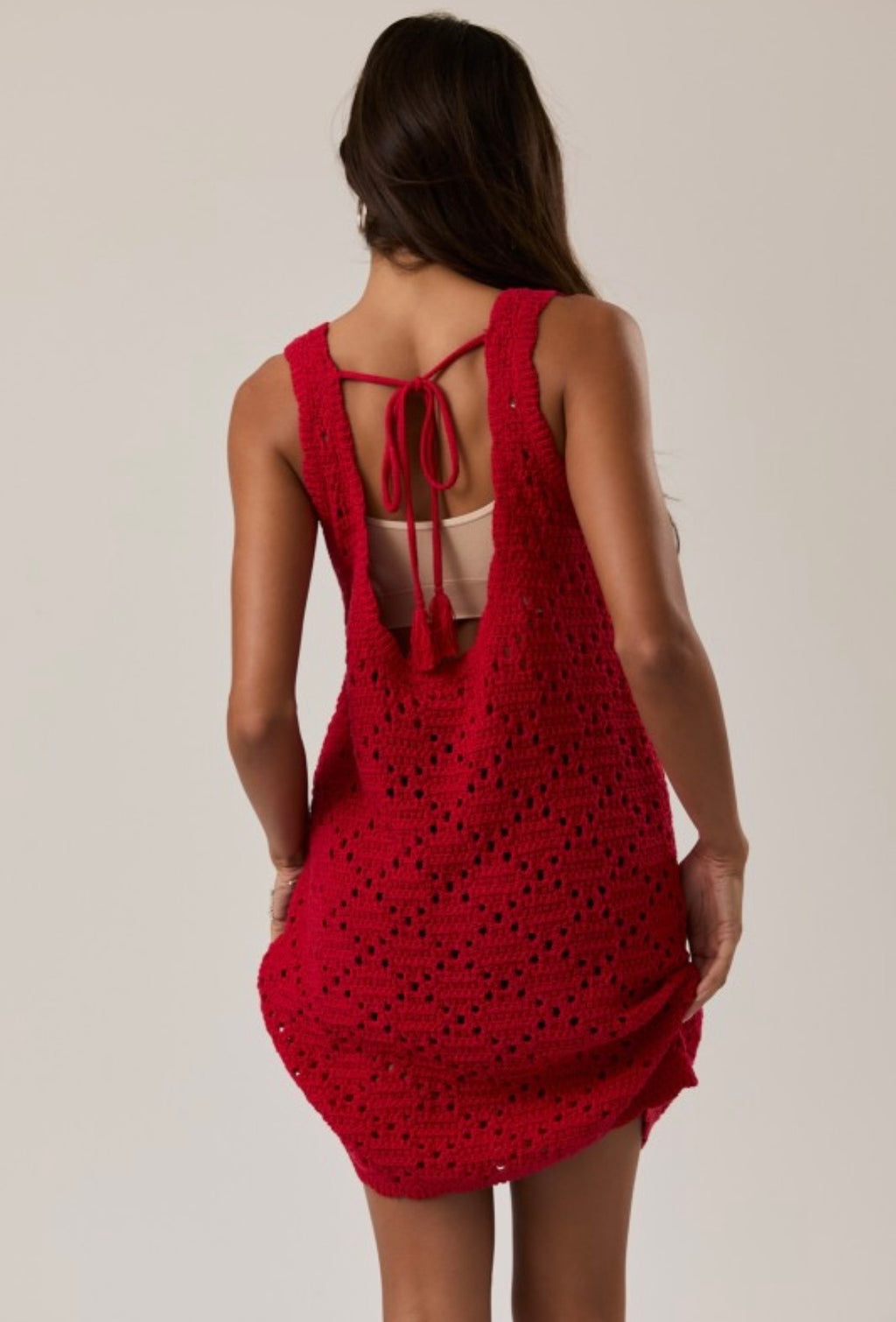 Red Crochet Dress