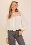 Ivory Lace Balloon Blouse