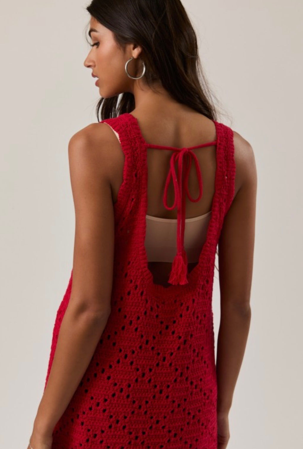 Red Crochet Dress