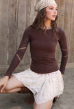 Brown Cut Out Top