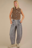 Leopard Denim Vest