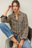 Forest Plaid Button Down Top