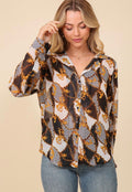 Black Sheer Chainlink Button Down