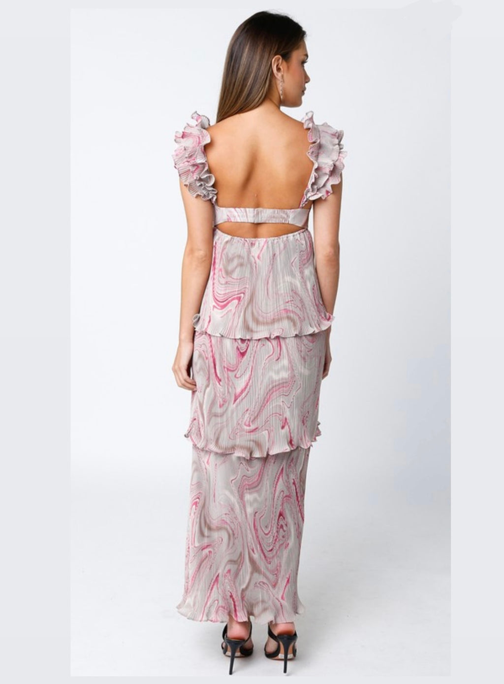 Pink Accordion Wave Dress