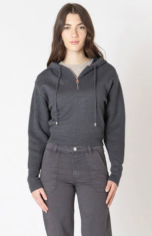 Grey Hooded Half Zip