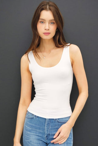 White Round Neck Cami