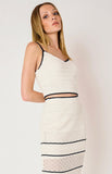 White Cropped Crochet Tank