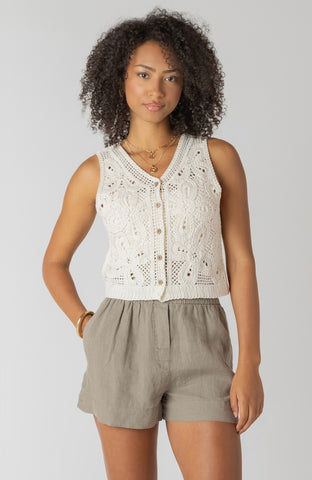 Cream Crochet Vest