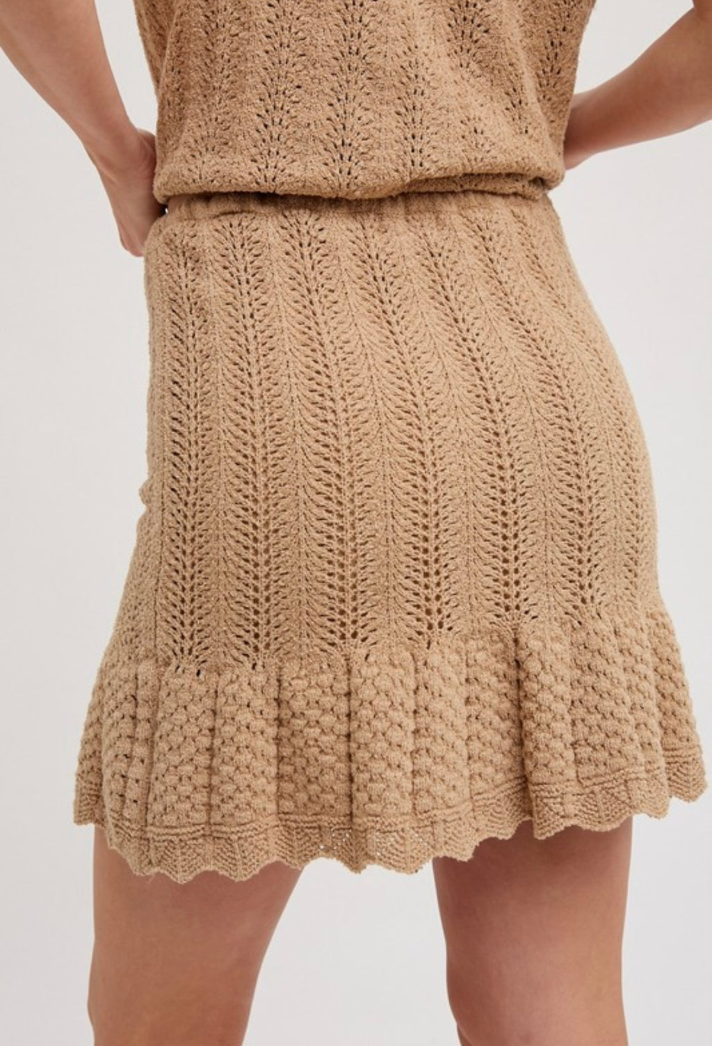 Tan Crochet Skirt
