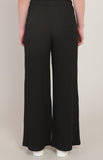 Black Textured Wide Leg Pants