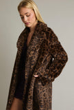Leopard Faux Fur Trench Coat