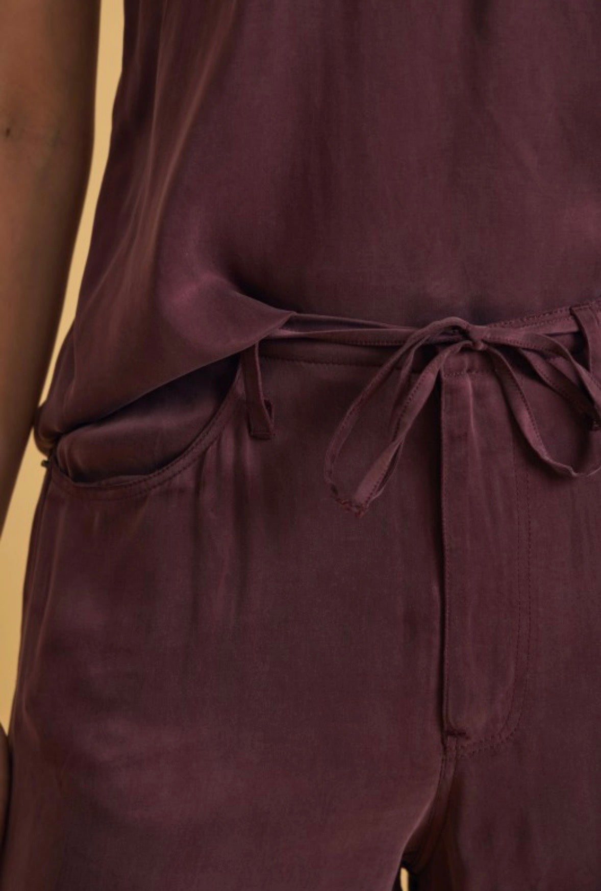 Chocolate Wide Leg Belted Pants