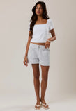 White Pinstripe Shorts