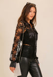 Black Lace Button Down