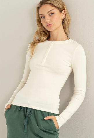 Cream Henley Top