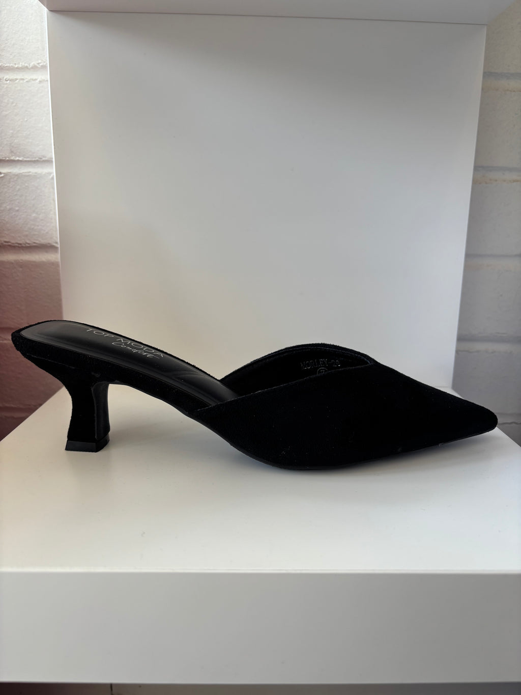Black Pointed Toe Mule
