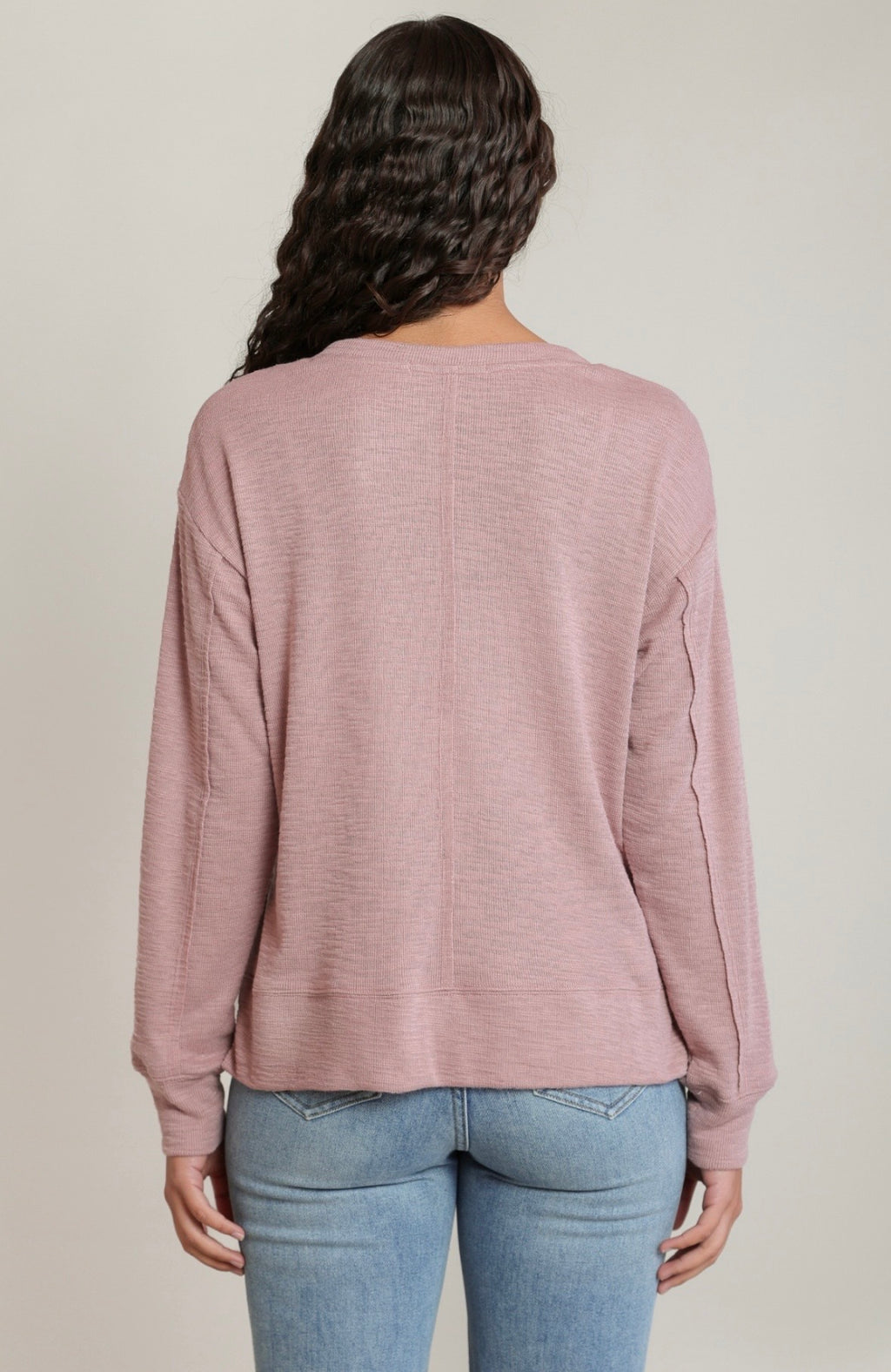 Dusty Rose Reverse Seam Top