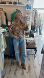 Snake Print Satin Button Down