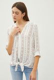 Rose Aztec Print Tie Top