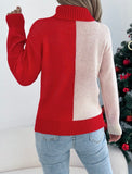 Red Reindeer Colorblock Sweater