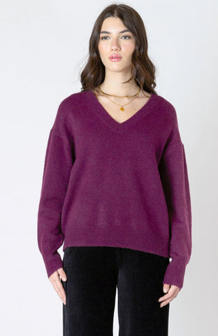 Plum V-Neck Sweater